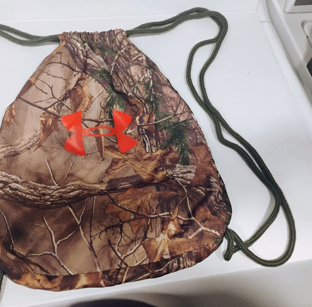 Under Armour Brown and Orange Camo Bag